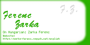 ferenc zarka business card